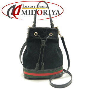 Gucci Bucket Bag Shoulder Ophidia Suede Vernis Patent Leather Black